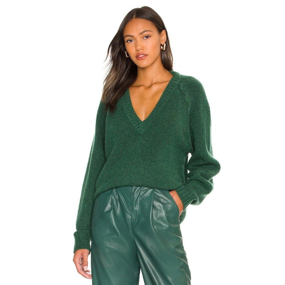 Joie Forest Green V-Neck Sweater